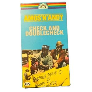 Vintage/Retro Black & White VHS Tape: “Amos ‘N’ Andy: Check And Doublecheck.”
